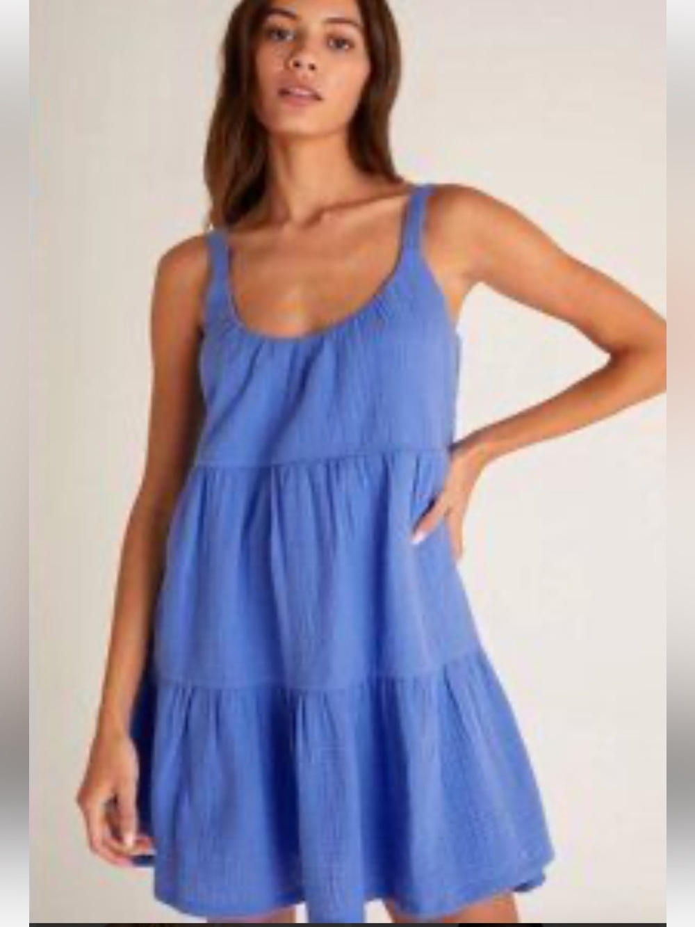 Z Supply Blue Tiered Mini Dress